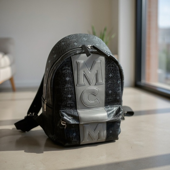MCM Charcoal and Slate Men's Backpack - Picture 1 of 13